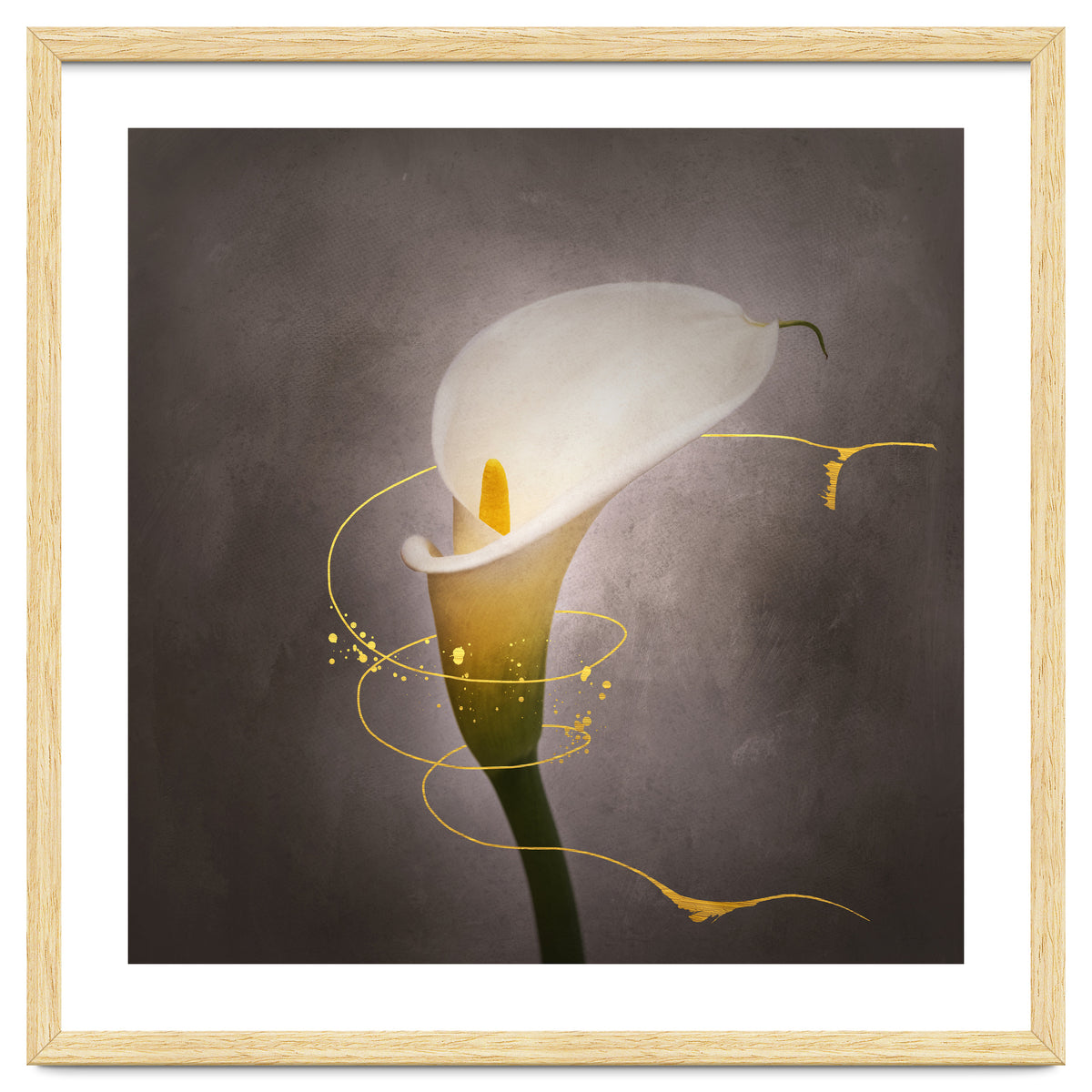 Graceful flower - Calla No. 4 | vintage style gold