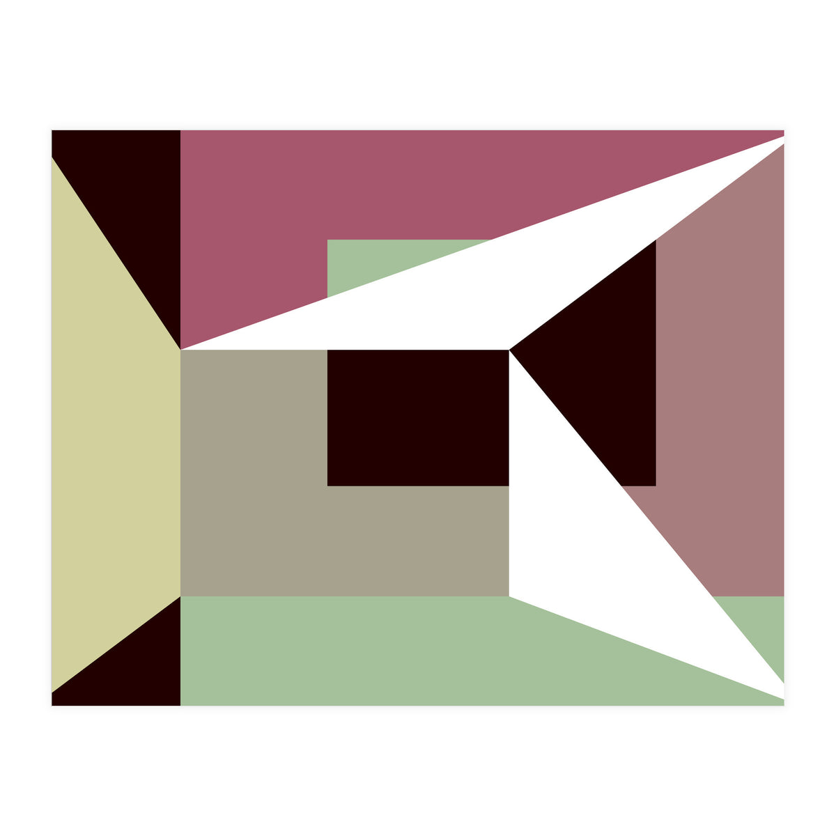 Geometric Shapes No. 26 - green & purple (Print Only)