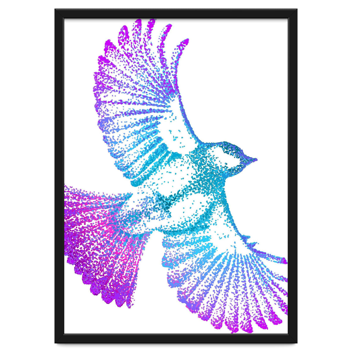 Flying Bird in Electric Blue