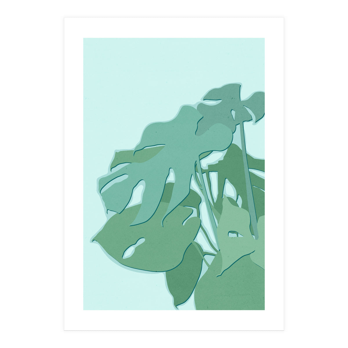 Minimal Monstera Leaves - Greener Eden (Print Only)