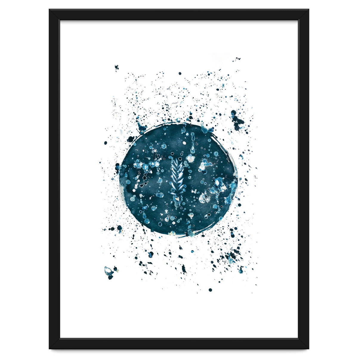 Indigo Blue Botanical Leaves No. 8