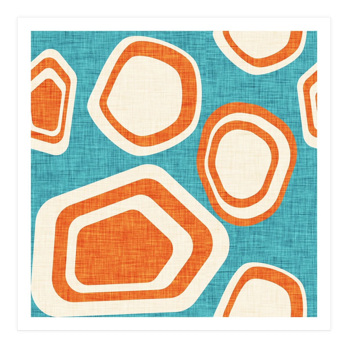 Day At The Lake Blue Orange (Print Only)