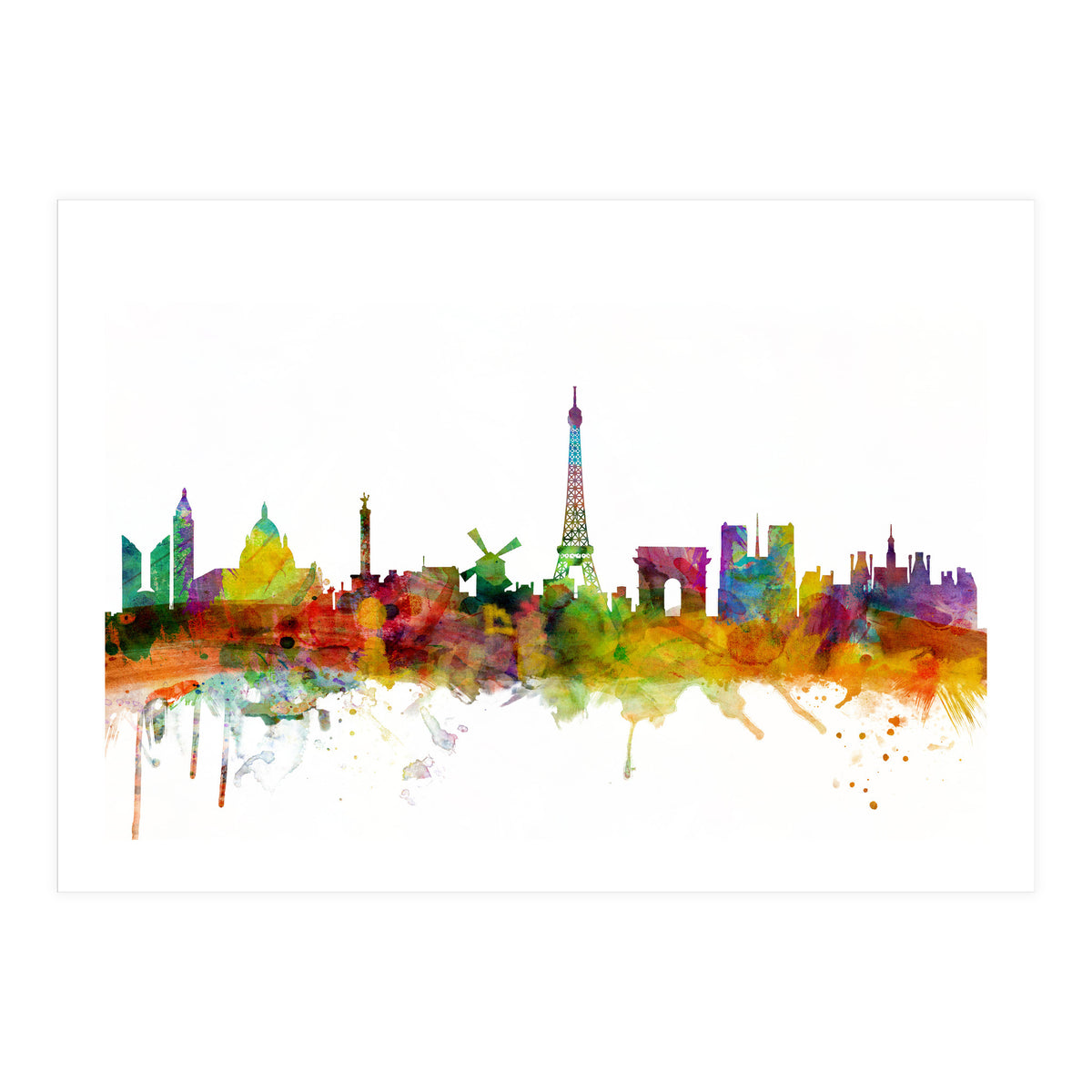 Paris France Skyline (Print Only)