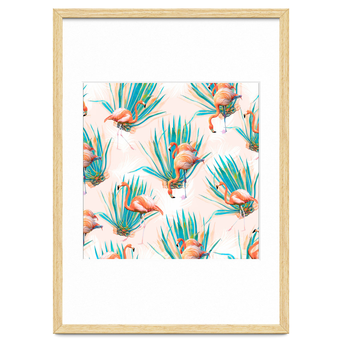 Anaglyph Flamingos with cactus