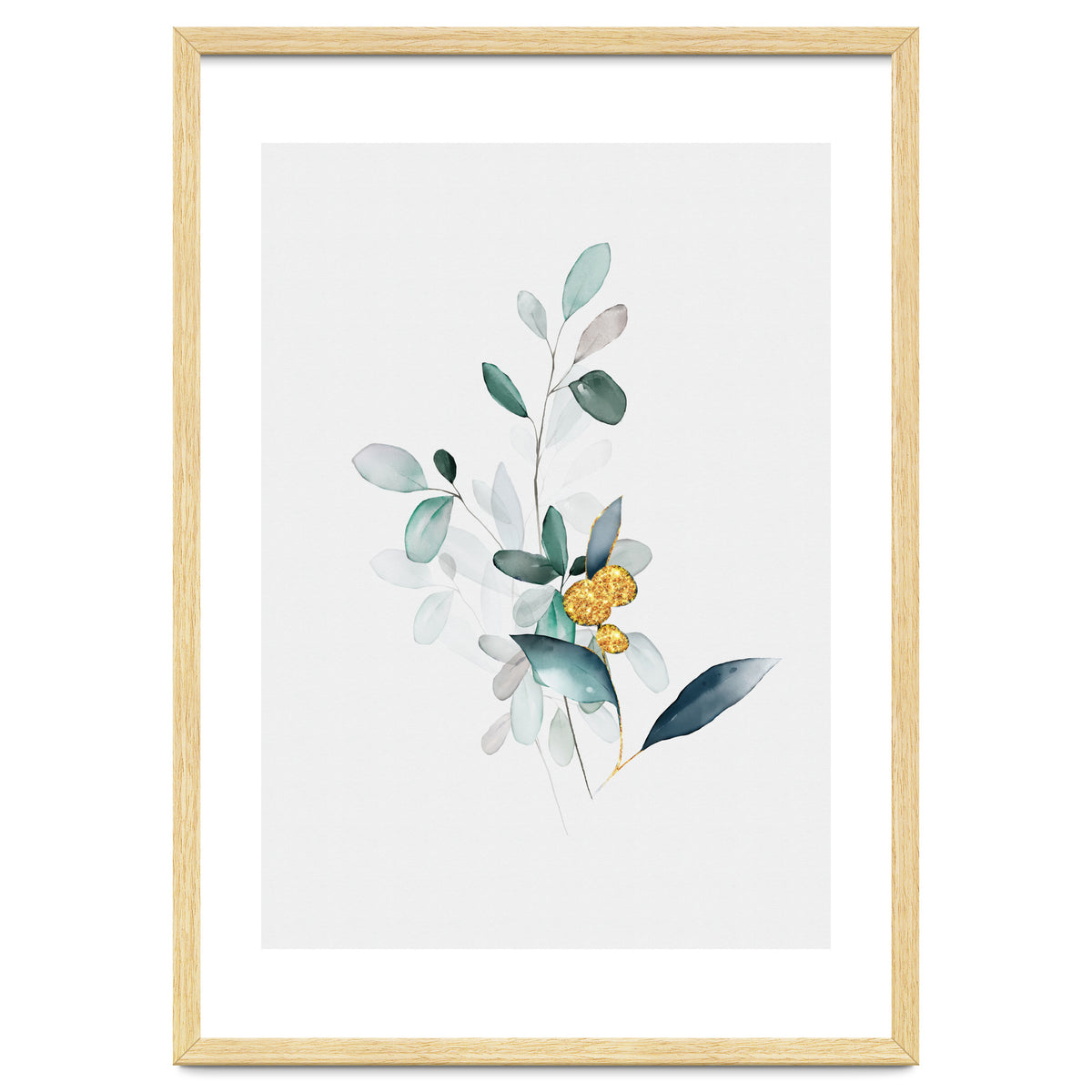 Modern Botanical Gold & Sage Study 02
