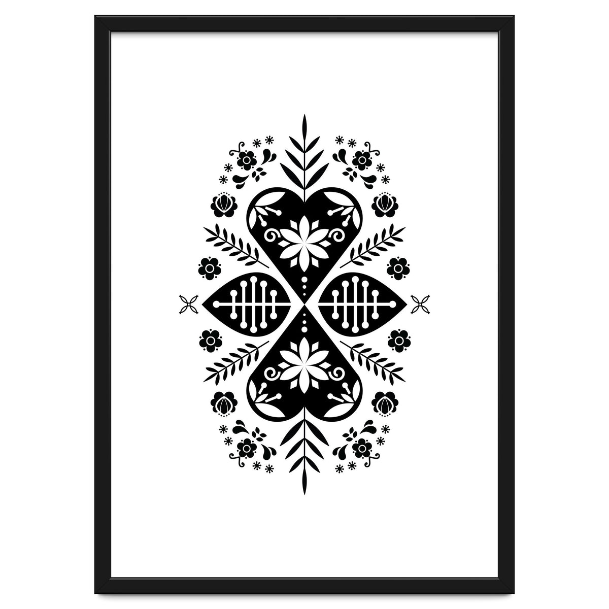 Scandinavian Folk Pattern Monochrome