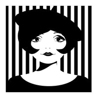 Retro 1960s Young Woman black and white (Print Only)