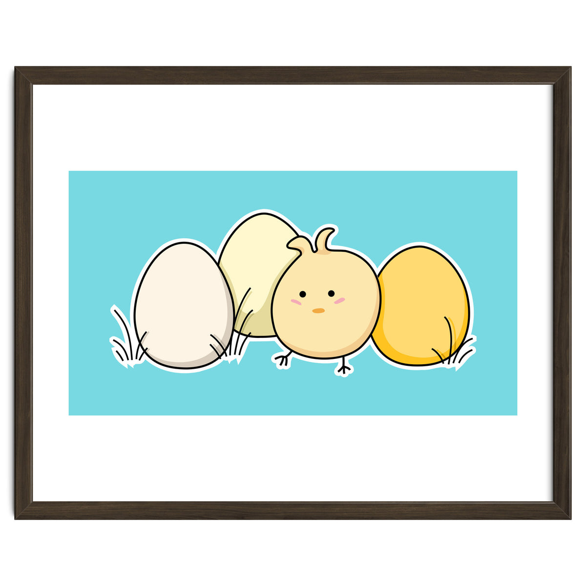Kawaii Cute Chick And Eggs