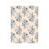 Drawing pattern of roses to pencil on beige (Print Only) thumbnail