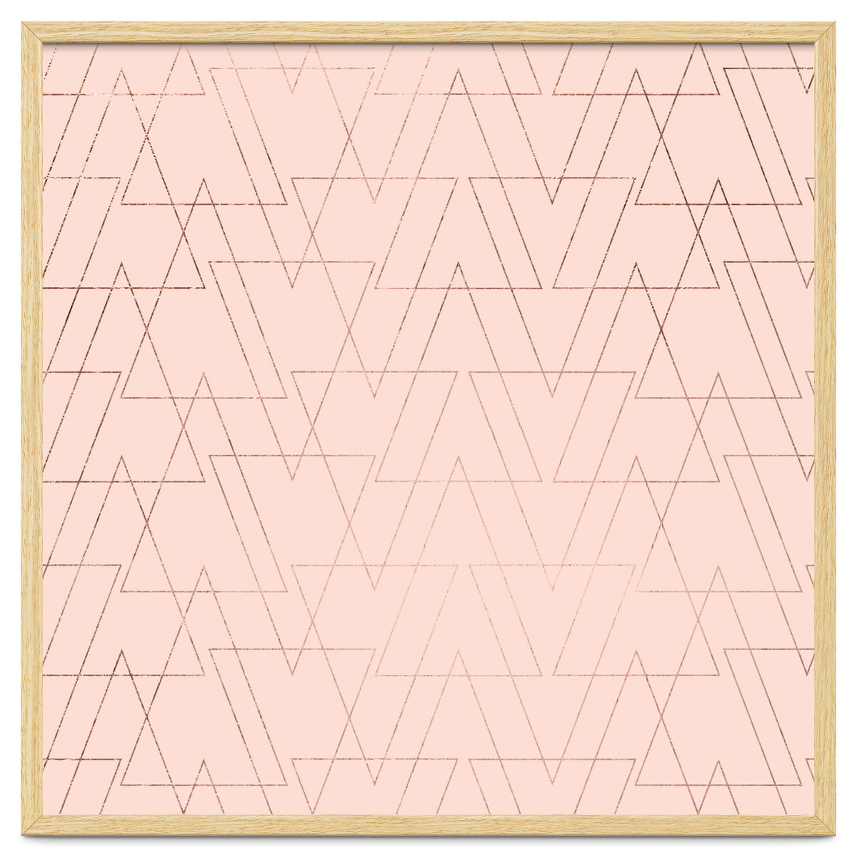 Modern Rose Gold Geometric Thin Triangles Blush Pink Abstract Pattern