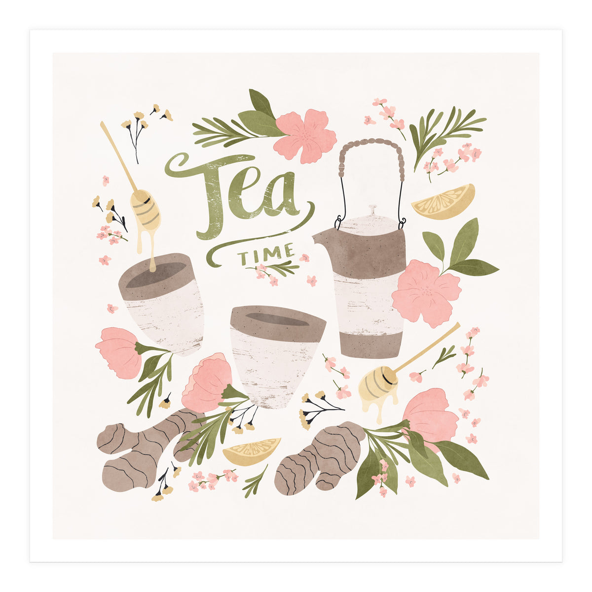 Ginger Lavender Tea Art (Print Only)