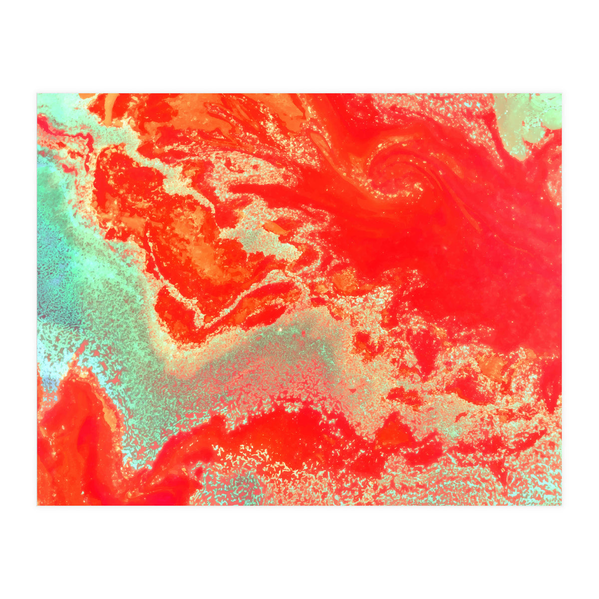 Sea Green And Coral (Print Only)