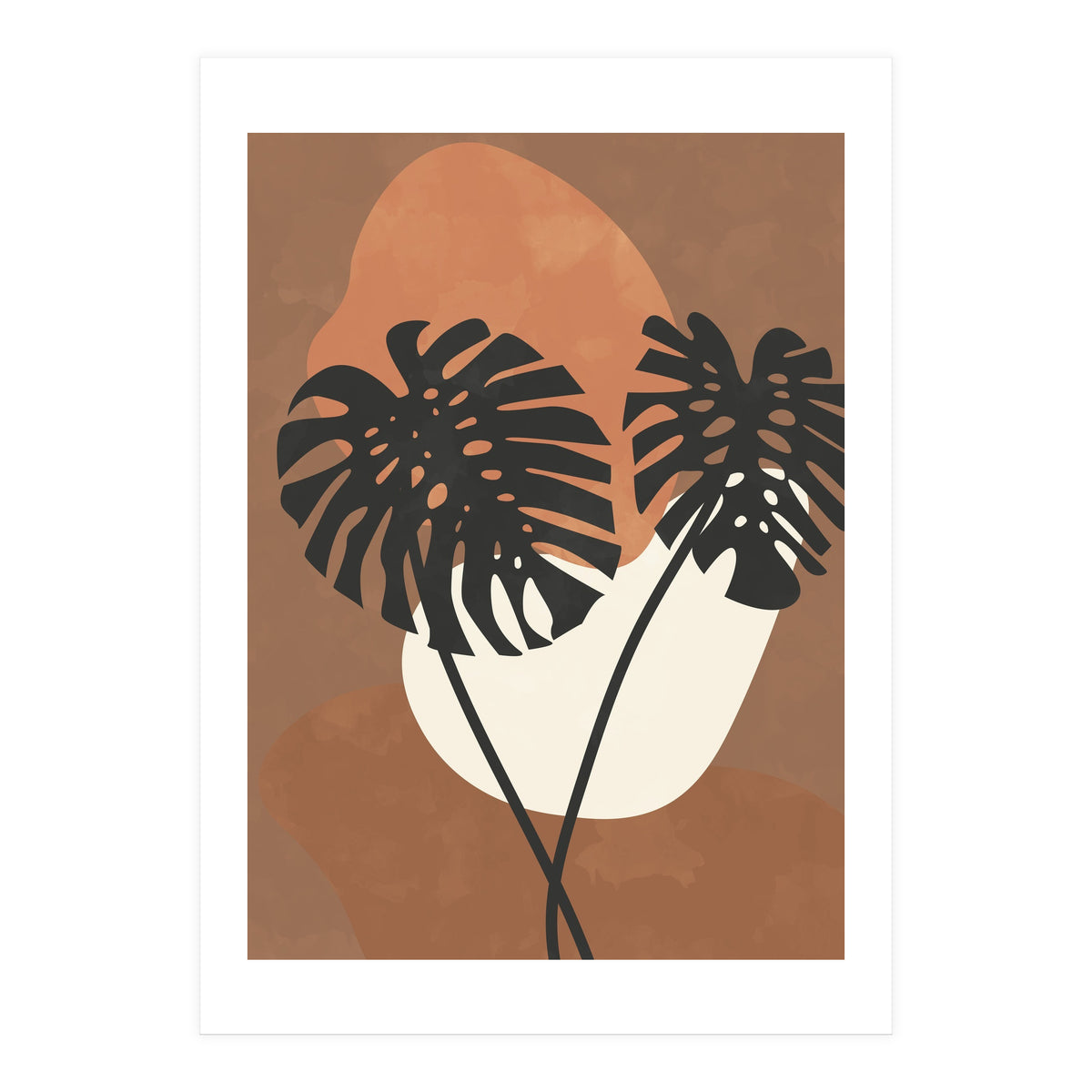 Boho Earth Tones Monstera (Print Only)