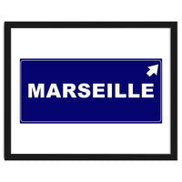 Let`s go to Marseille, France! Blue road sign