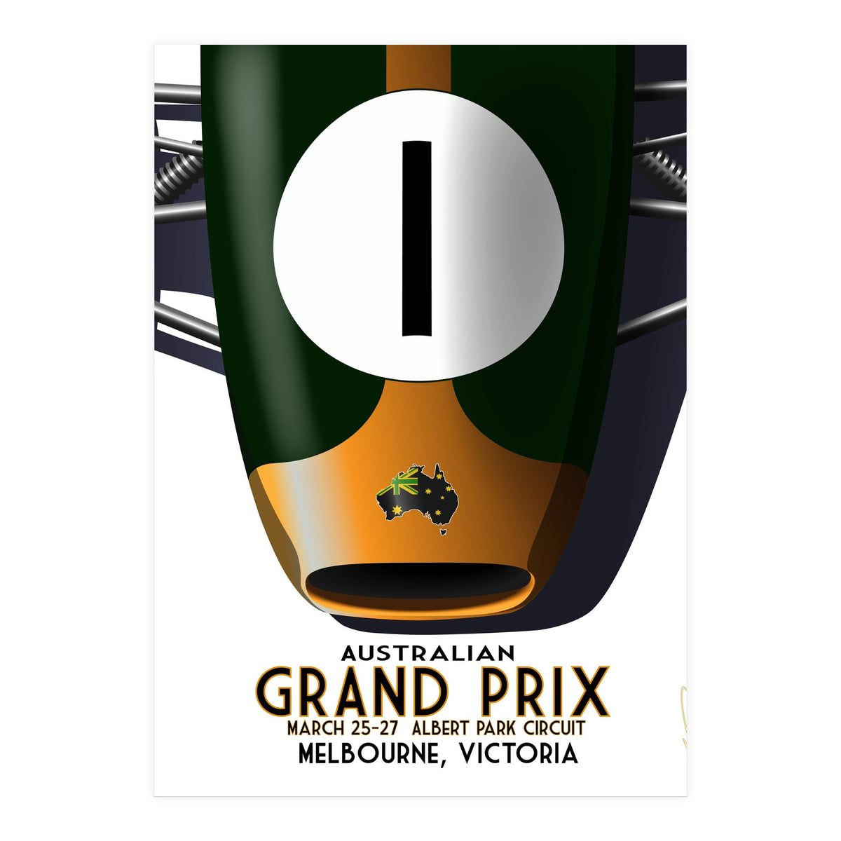 Australian Grand Prix Art Deco poster (Print Only)