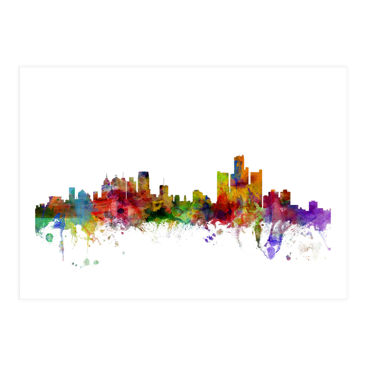 Detroit Michigan Skyline (Print Only)