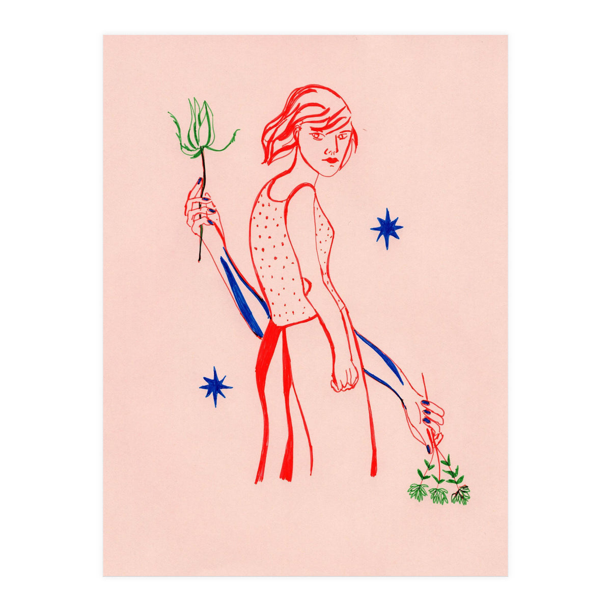 Red lips woman (Print Only)