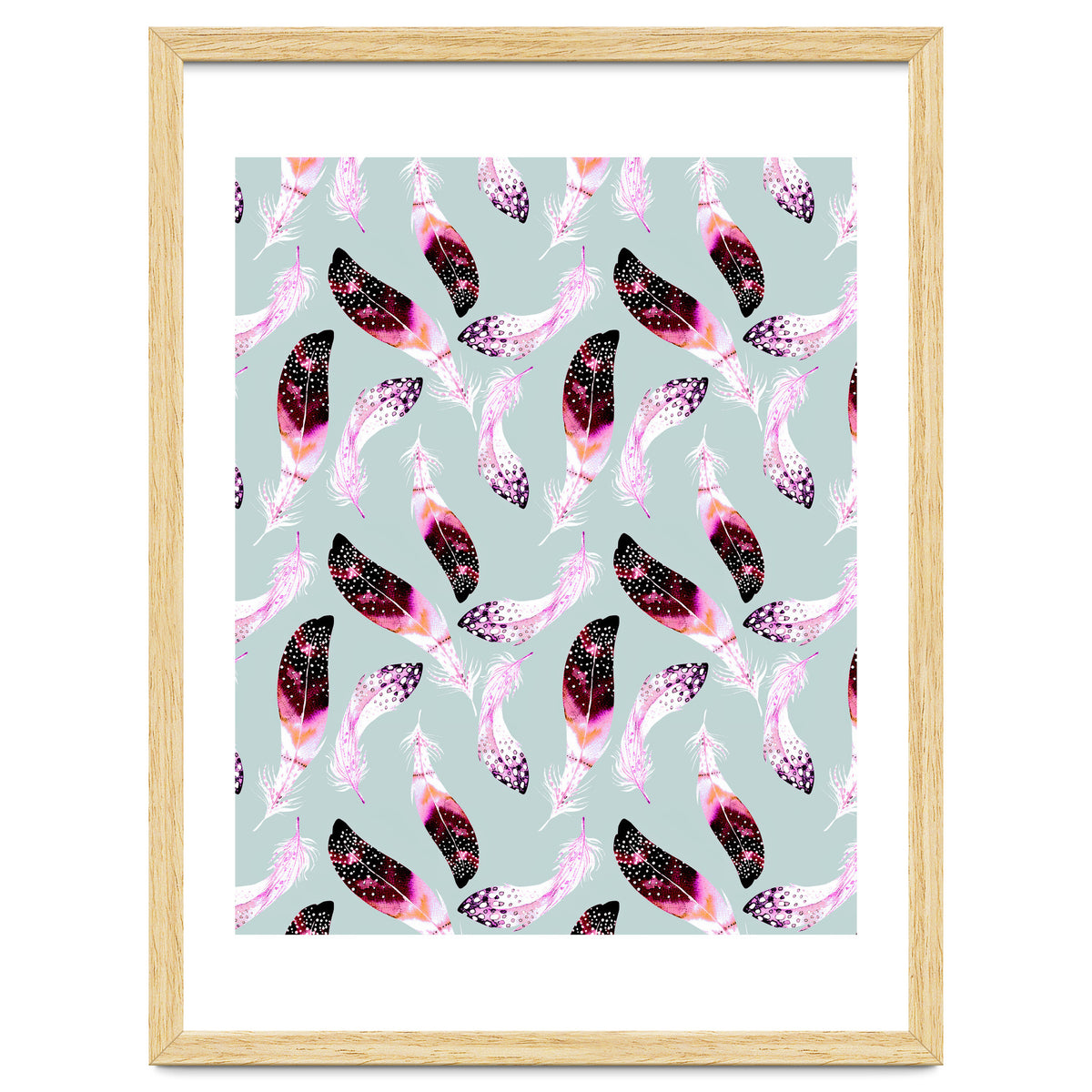 Bohemian pattern of feathers