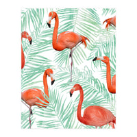 Flamingo And Mint Palm (Print Only)