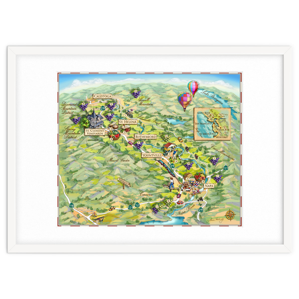 Napa Valley Illustrated Map