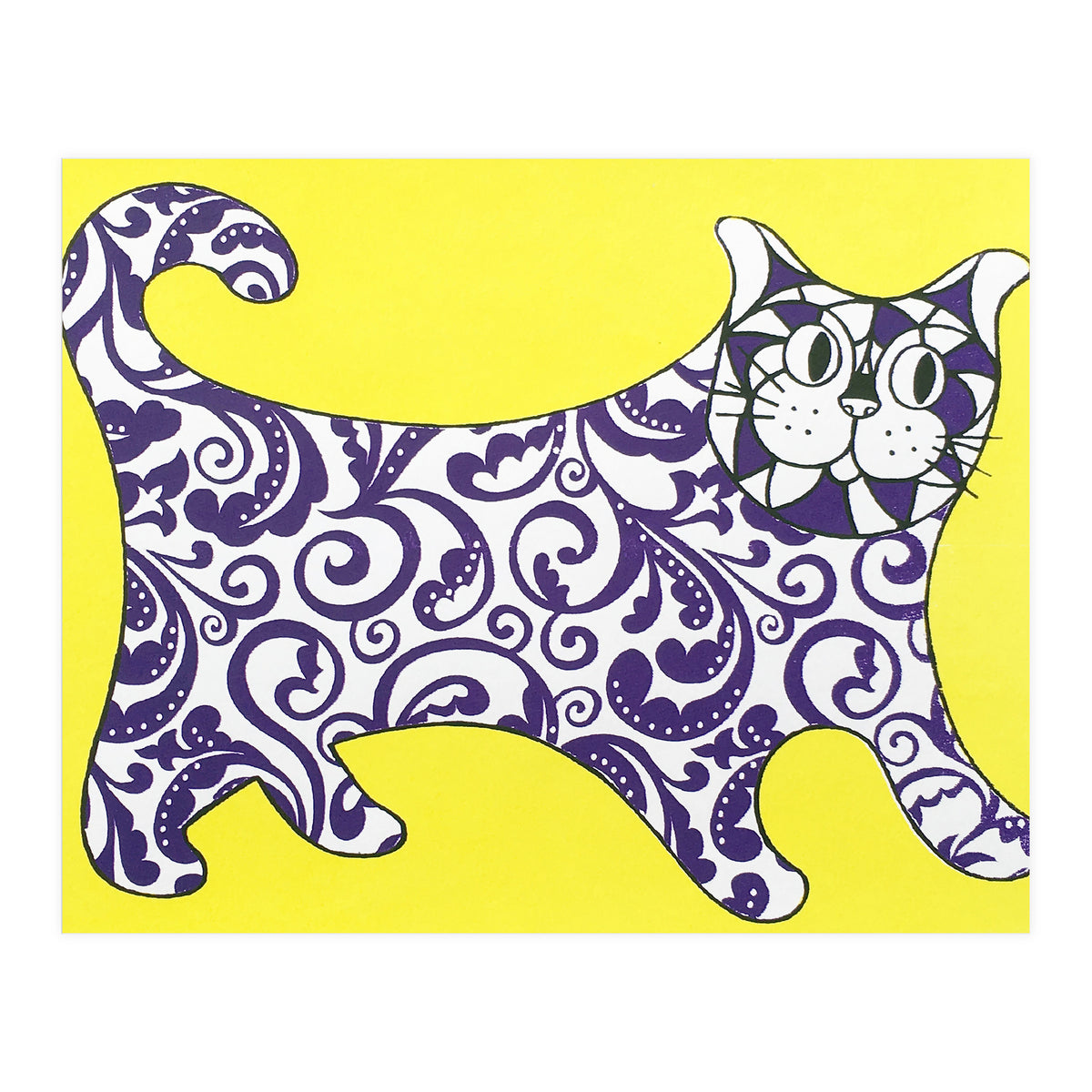 Funny Cat Yellow (Print Only)