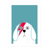 Doozal Dog Bowie White (Print Only) thumbnail