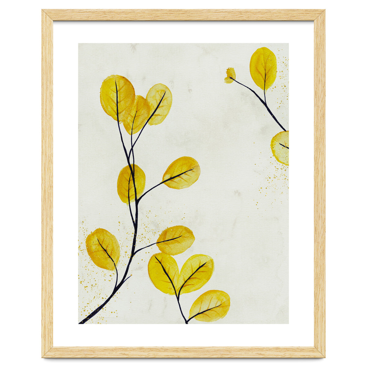 Golden birch leaves