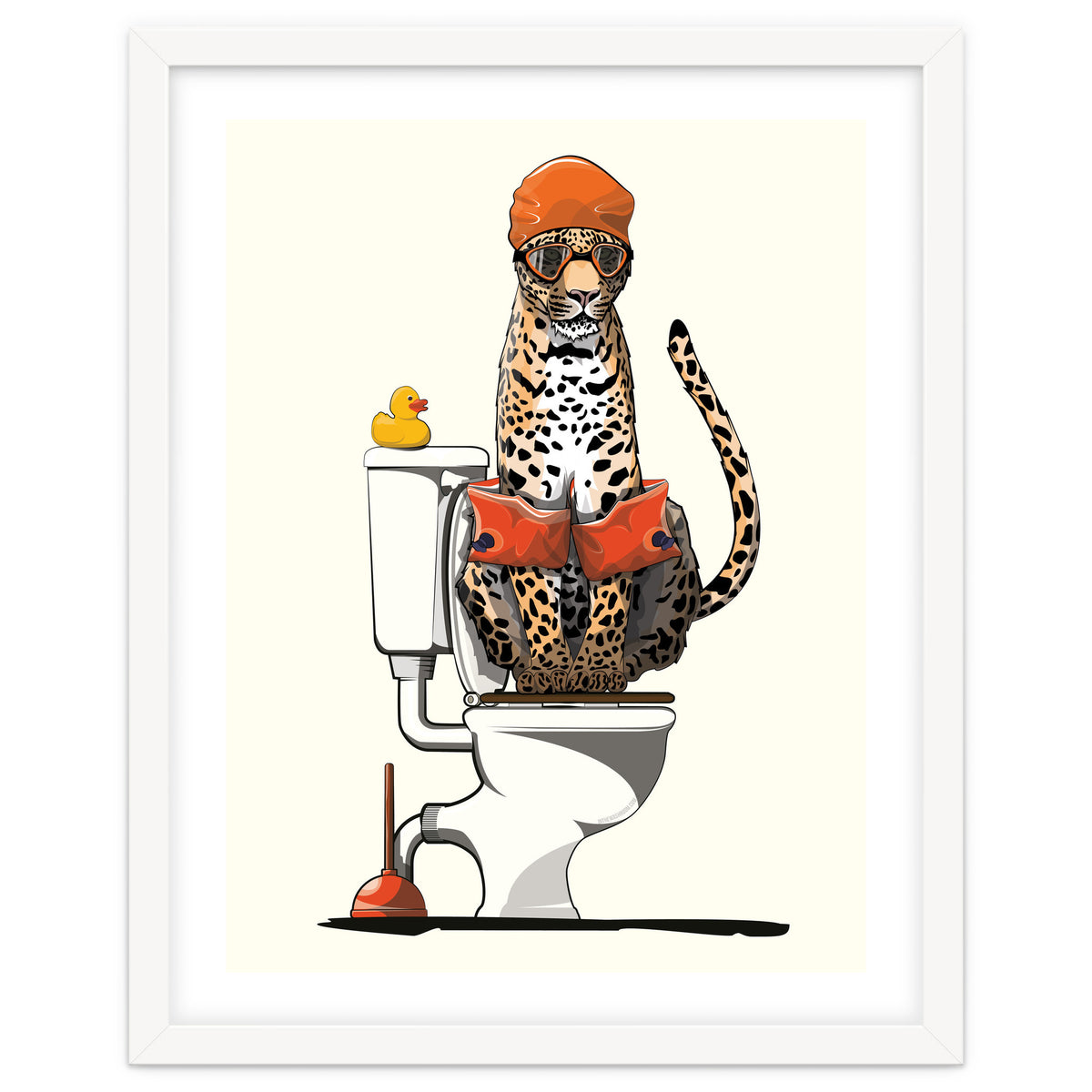 Leopard on the Toilet, Funny Bathroom Humour