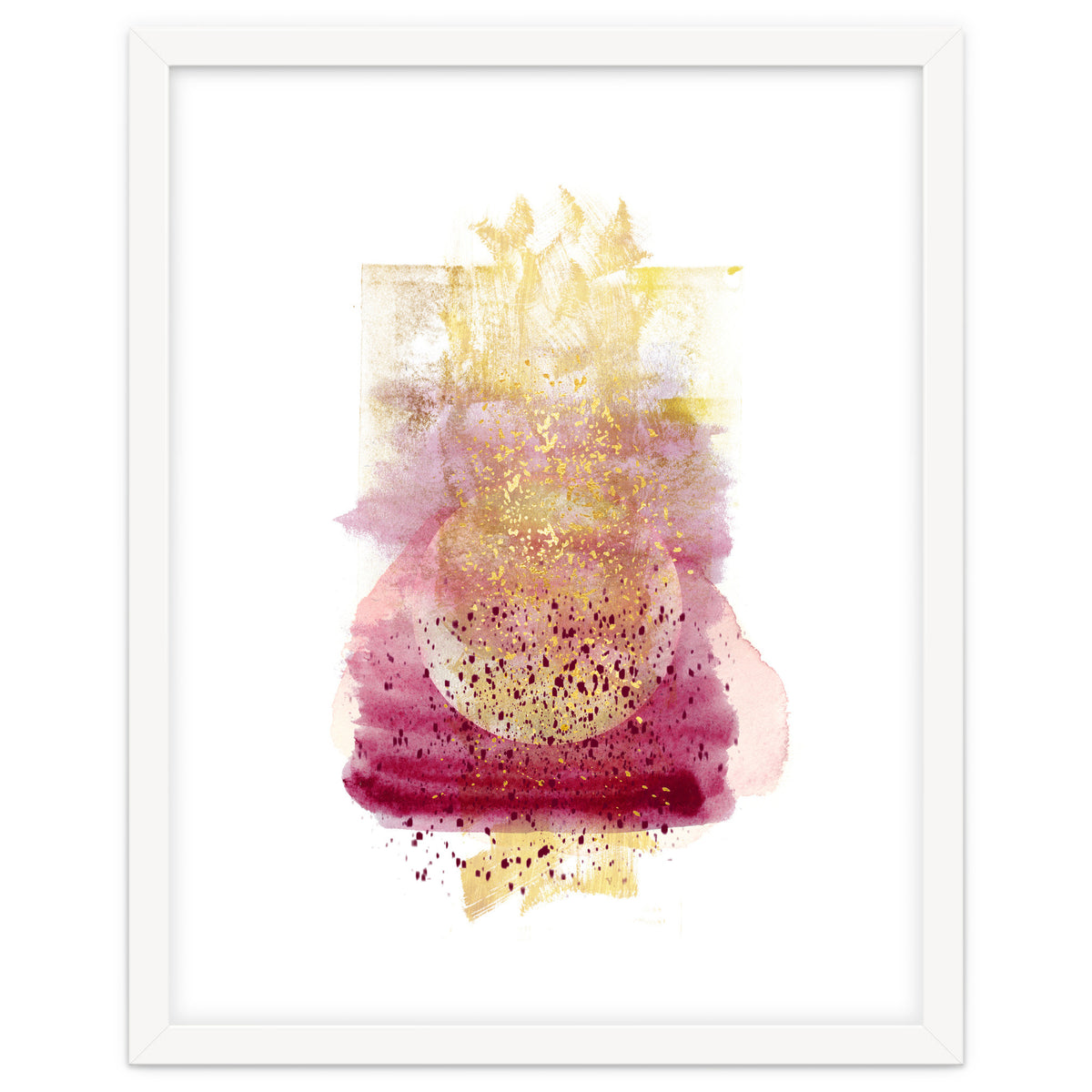 Abstract watercolour summer moon