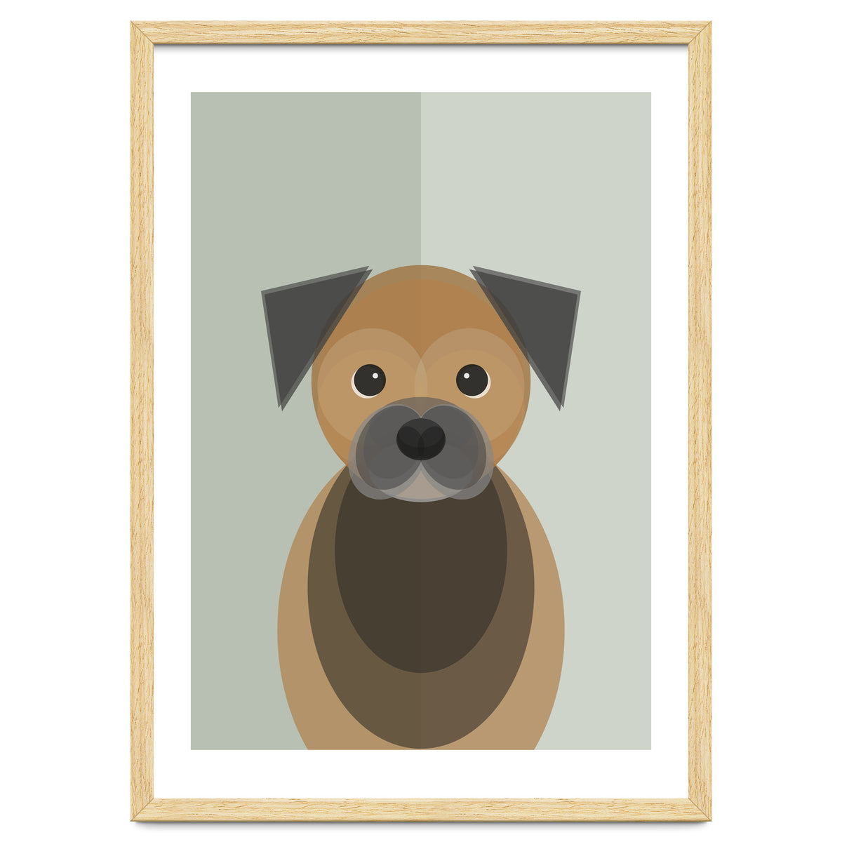 Mid Century Geometric Border Terrier Dog