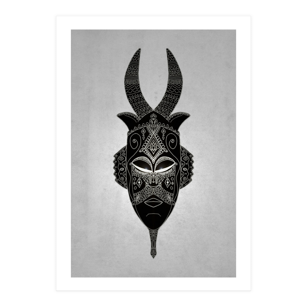 Horned Tribal Mask  (Print Only)