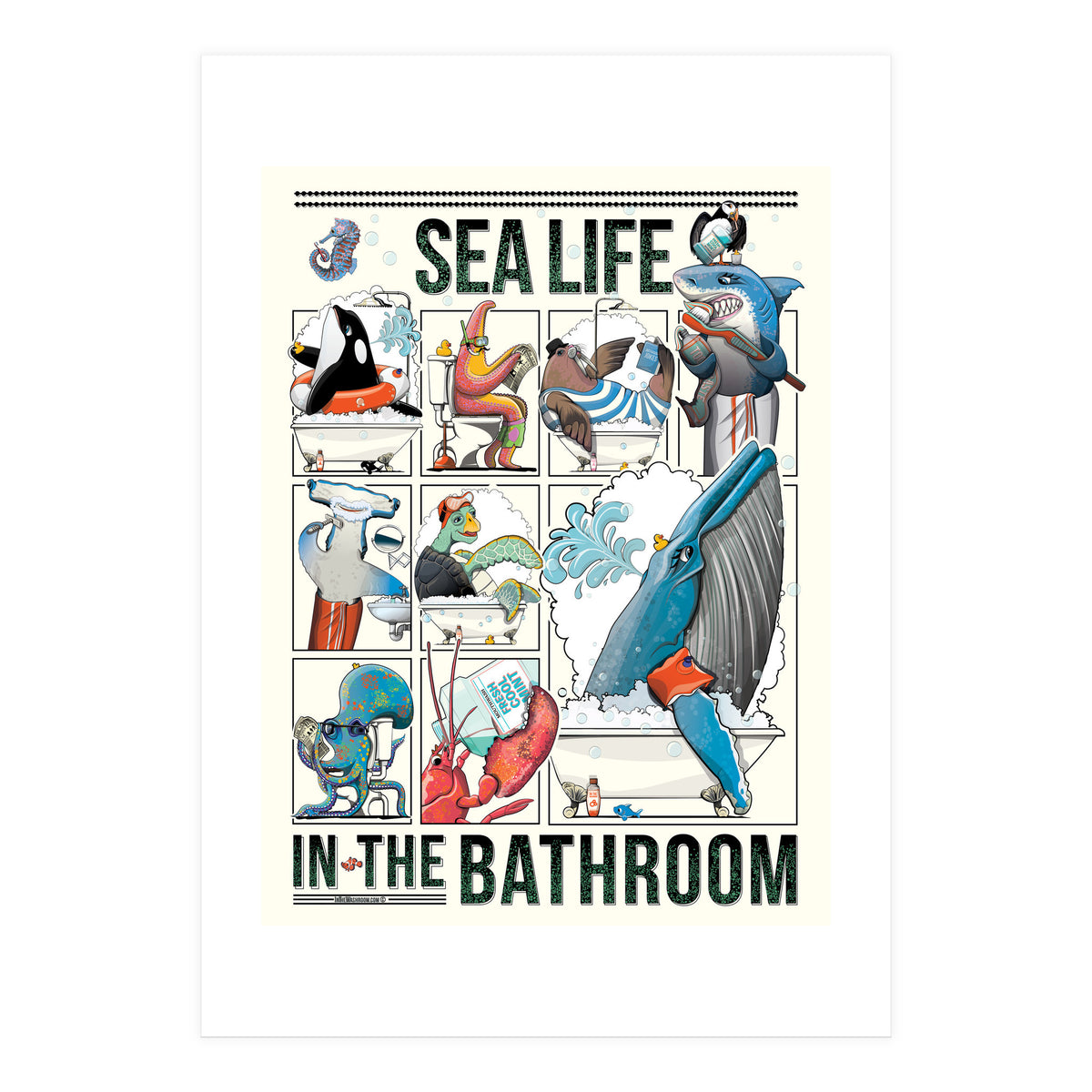 Sea Life in the Bathroom (Print Only)