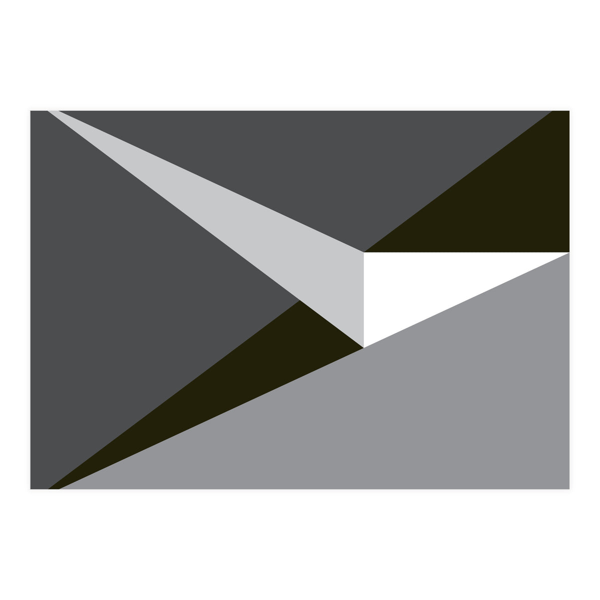 Geometric Shapes No. 73 - black & grey triangles  (Print Only)