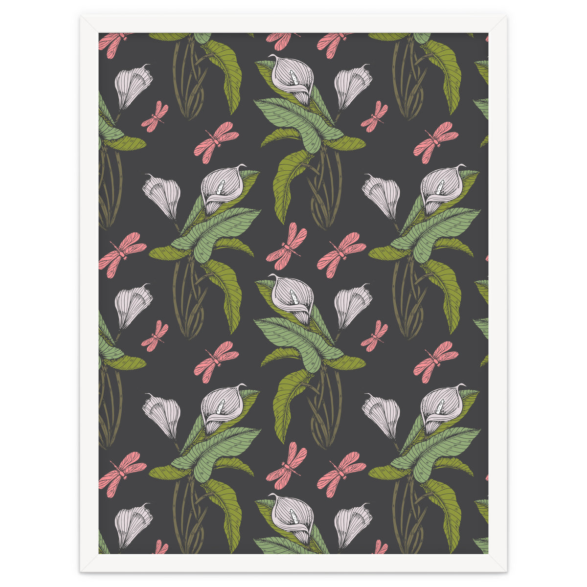 Hand drawn floral dark - 03