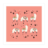 White Llamas In Pink Desert (Print Only) thumbnail