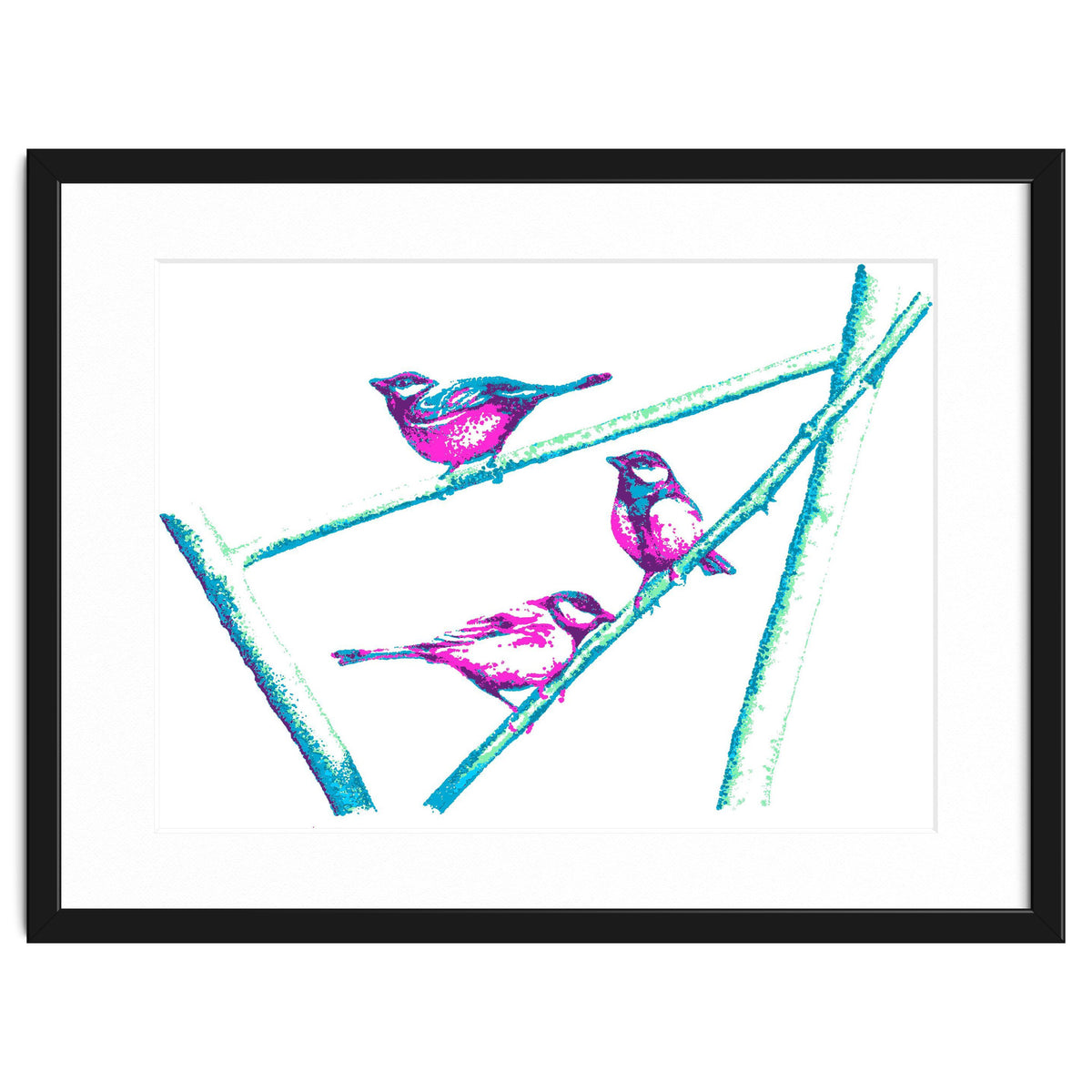 Garden Birds On A Branch