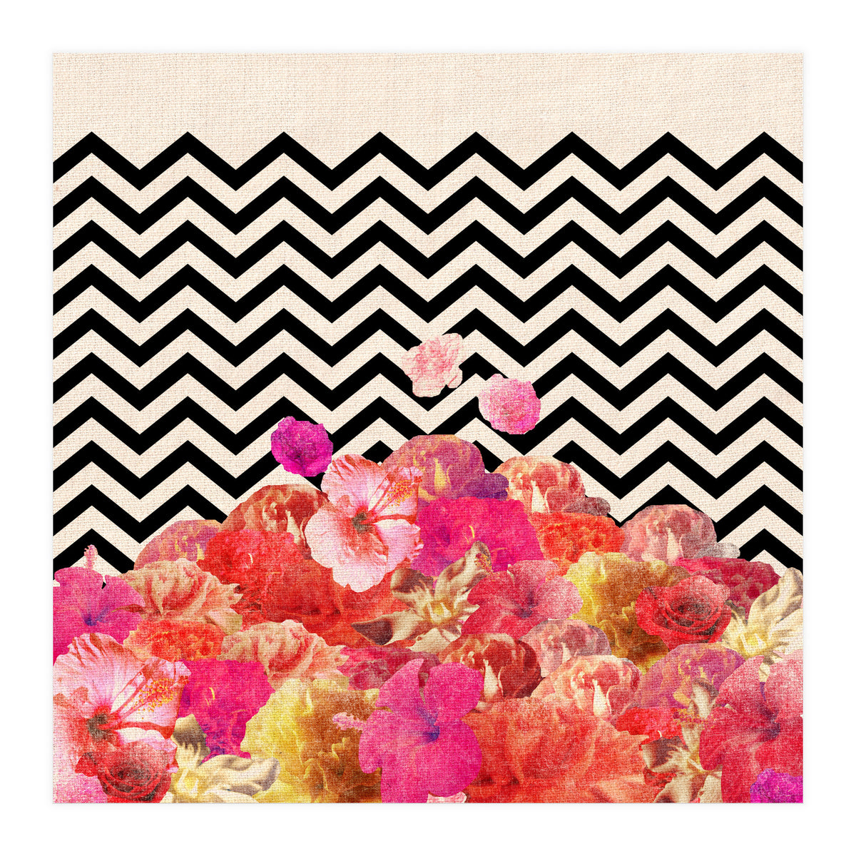 Chevron Flora Ii (Print Only)