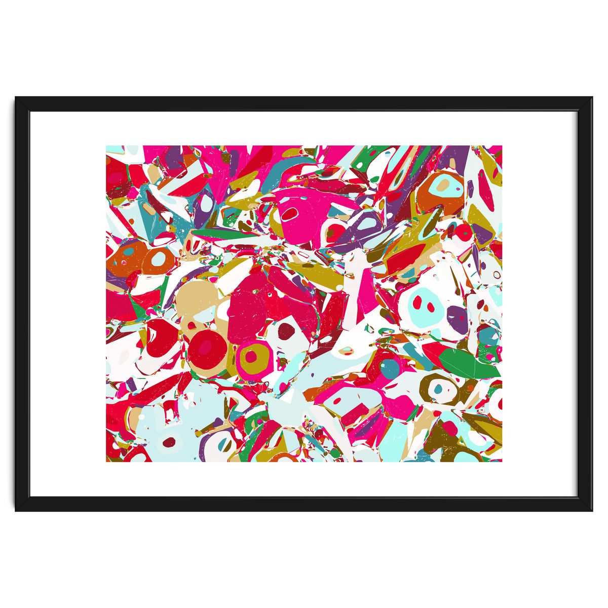 Abstract Emotion, Modern Contemporary Shapes, digital Painting, Eclectic Pop of Color Bohemian Illustration