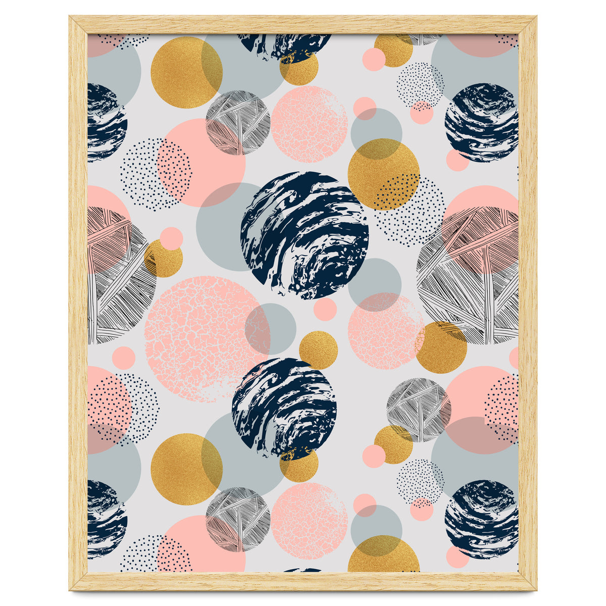 Pattern of abstract textured circles