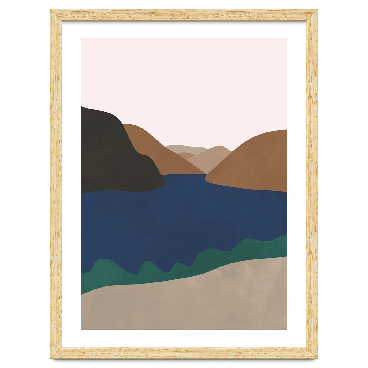 Neutral Mid Century Montains Nordic Print