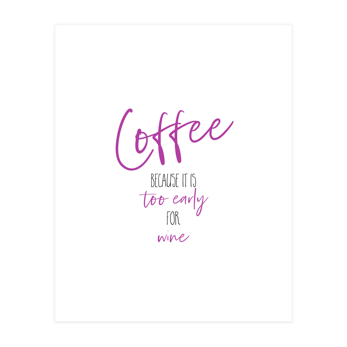 Coffee - too early for wine (Print Only)