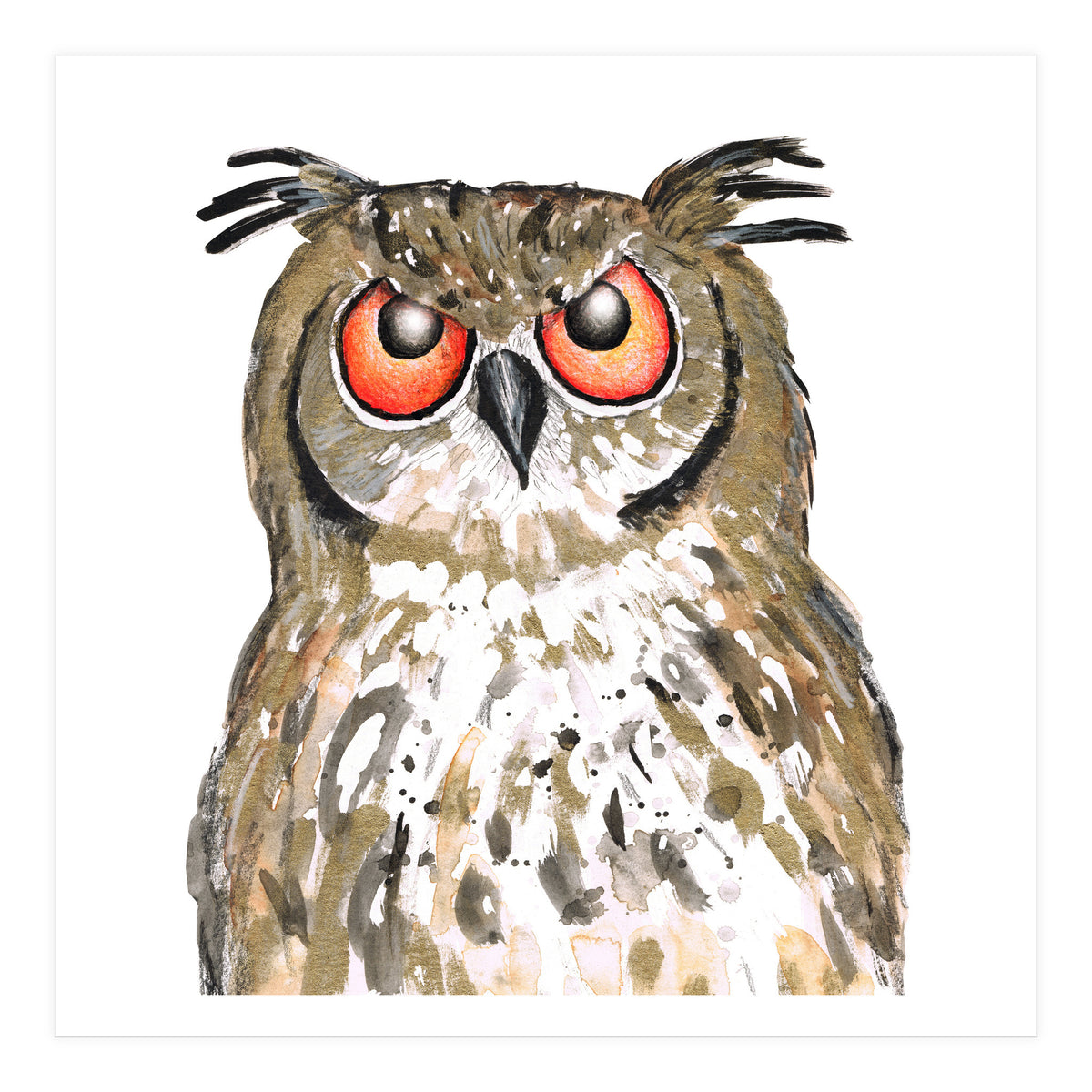 Golden owl (Print Only)