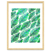 Palm Solace | Tropical Botanical Plants Nature Hand-Painted Watercolor Painting Bohemian Lush Green