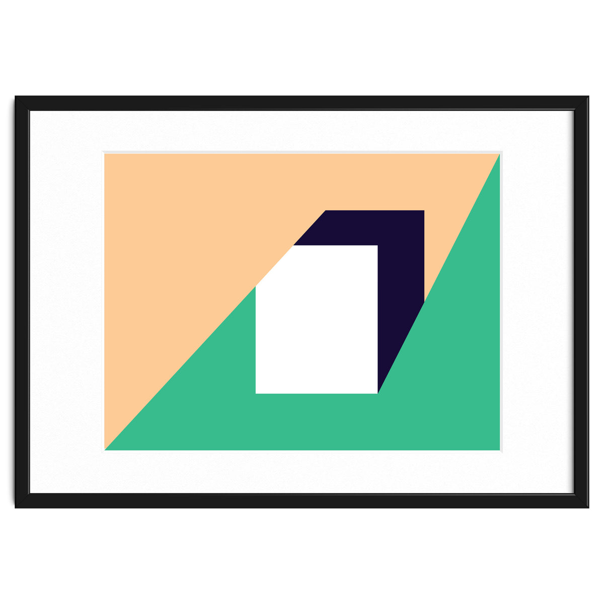 Geometric Shapes No. 61 - pink, green & dark blue