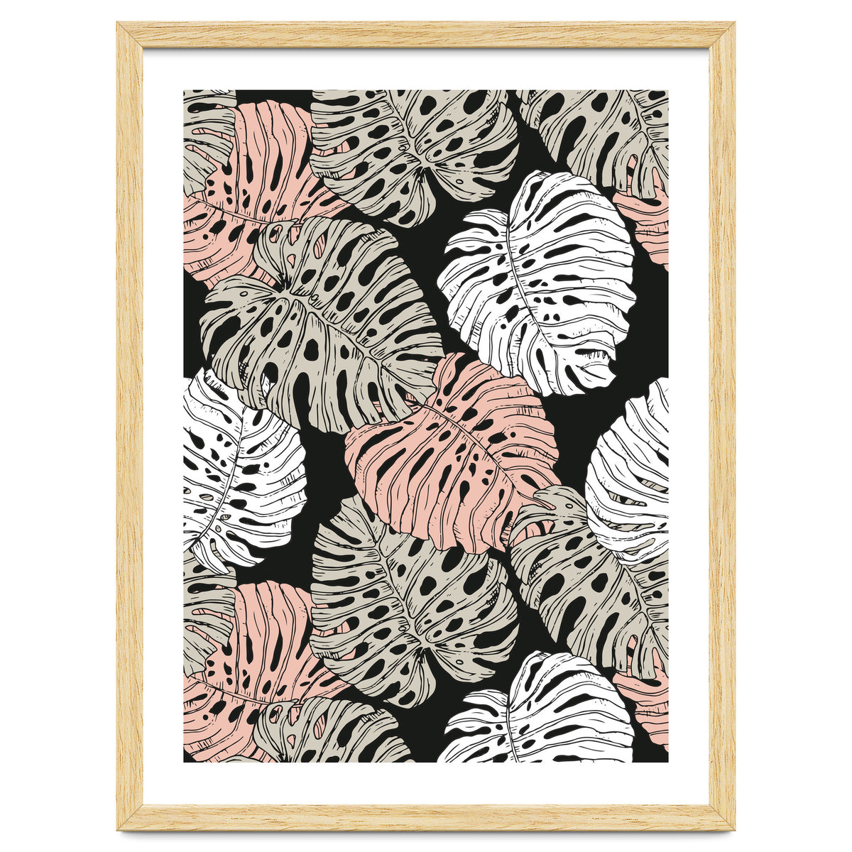 Monstera in the darkness of the jungle