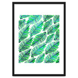 Palm Solace | Tropical Botanical Plants Nature Hand-Painted Watercolor Painting Bohemian Lush Green thumbnail