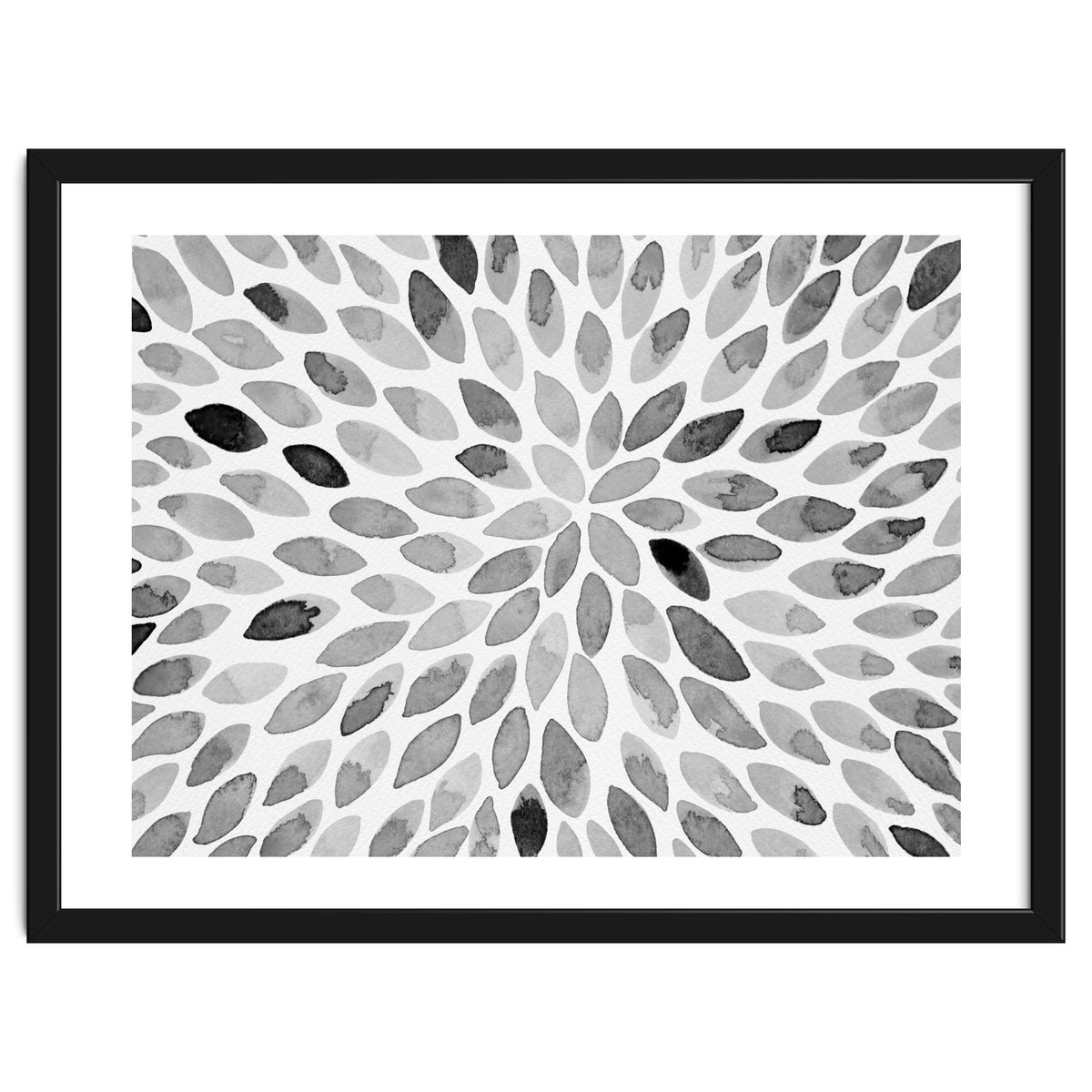 Watercolor Burst Black