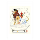 Lion in the Bath, Funny Bathroom Humour (Print Only) thumbnail