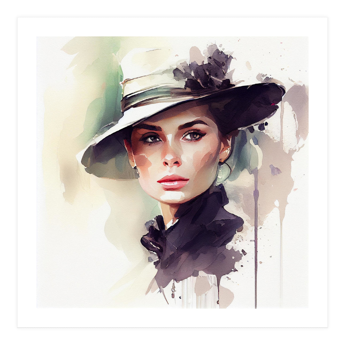 Watercolor Elegant Woman #1 (Print Only)