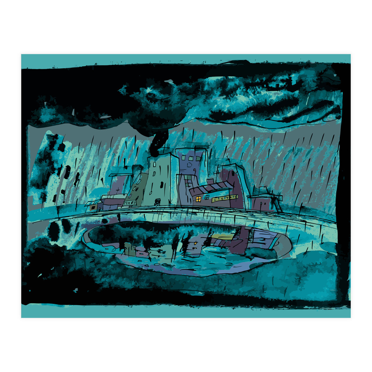 Autumn Rain in the Old City (Print Only)